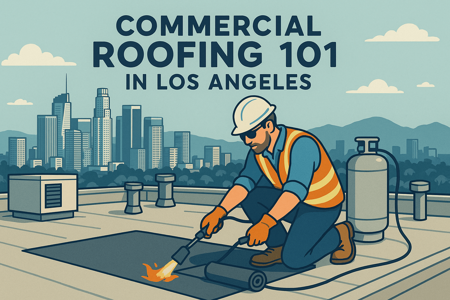 commercial roofing illustration