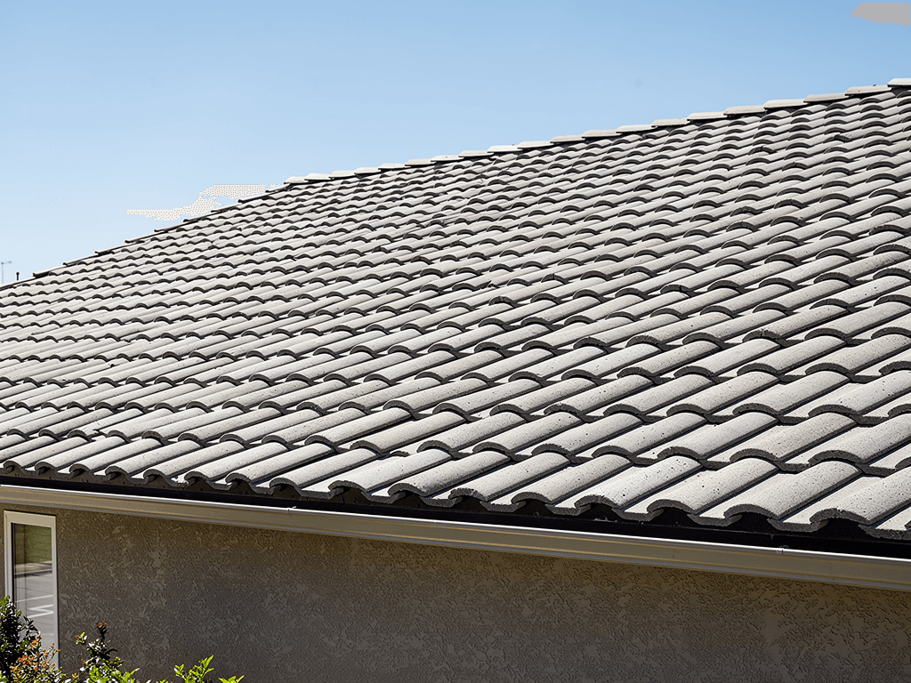 New concrete tile roof installation