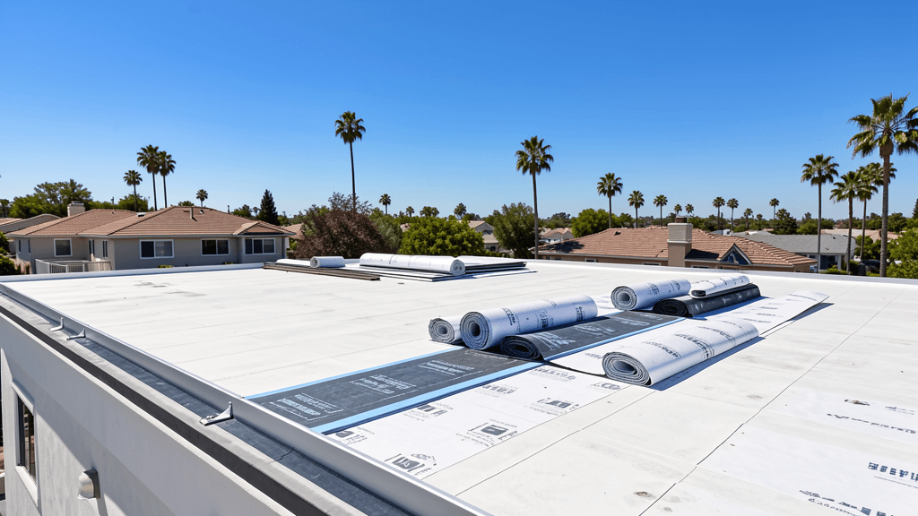 Roof underlayment materials on a Los Angeles residential roof